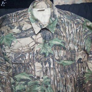 Vintage Five Brother Realtree Camouflage Flannel Button Shirt
